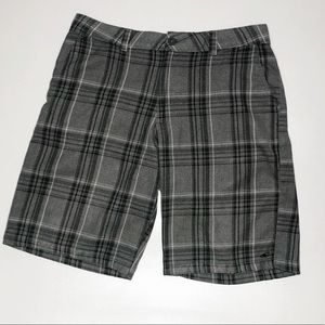 O'Neill Plaid Casual Shorts Mens Size 34 Gray